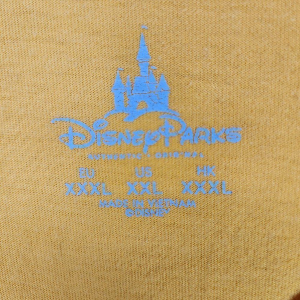 Walt Disney World Mickey Mouse Embroidered Patches Distressed T Shirt XXL Gold - Picture 3 of 8